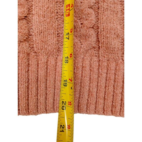 New w Tag Hippie Rose Chenile Sweater Sz M Neutral Cable Knit Cropped Preppy - Picture 7 of 12
